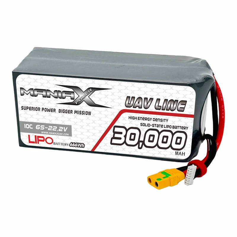 Акумулятор ManiaX Solid-State Lipo 6S-22.2V 30 000mAh 10C для дронів і БПЛА